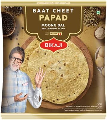 Bikaji Aslee Bikaneri - Baat Cheet Papad - Moong Dal Handroll Papad 400gm (Pack of 2)