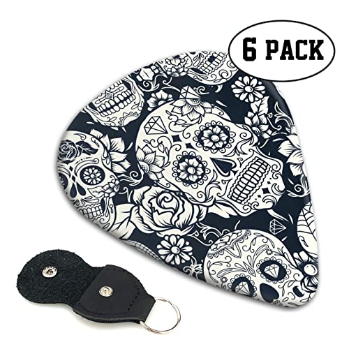 Lot de 6 médiators motif tête de mort pour guitare acoustique, guitare électrique, basse, ukulélé – fins, moyens et… - Les Beatles, Paul McCartney, John Lennon, RIngo Starr, George Harrison Lot de 6 médiators motif tête de mort pour guitare acoustique, guitare électrique, basse, ukulélé - fins, moyens et… – Image 3