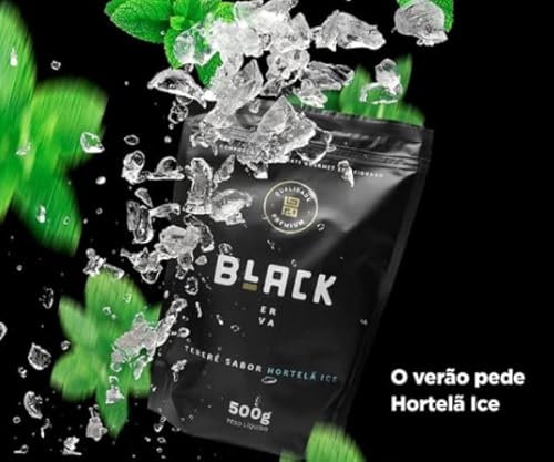 Kit Terere 1 Cuia Quadrada De Inox Preto 300ml 1 Bomba De Inox V6 Preta Com Tela 1 Erva Black 500g S