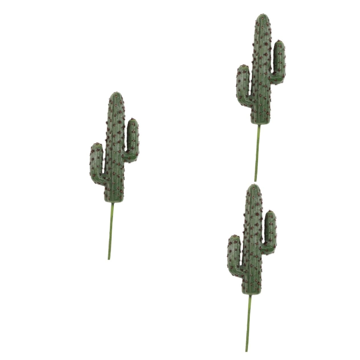 Cabilock 3piezas Cactus Artificial De Mesa Decoración Realista para y Interiores Sin para y