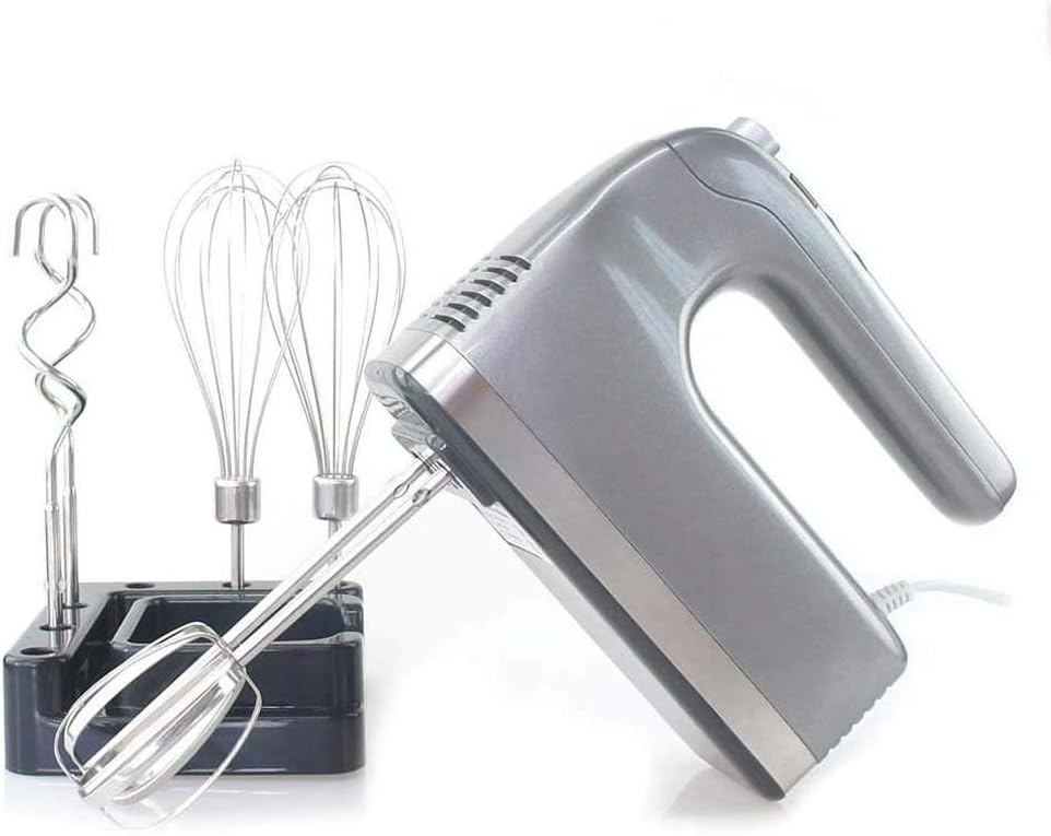 Portable Electric Egg Beater 400 Watt Hand Mixer 9 Speed Electric Hand Mixer with Portable Turbine Kitchen Mixer and Dough Hook, Easy To Use