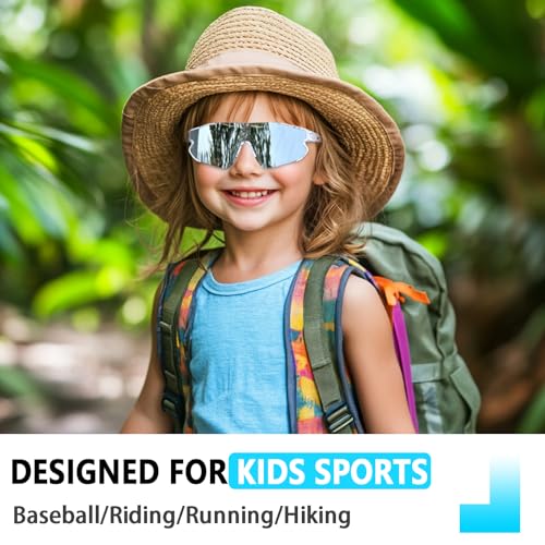 3PACK Kids Sunglasses Youth Baseball Sunglasses for 4-12 Boys Girls Cycling Softball Running UV400 Sports Goggles2