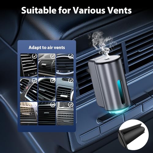 Smart Car Air Freshener, Car Air Freshener Diffuser, Car Diffuser Air Freshener with Three Adjustable Modes, Aromatizante para Carro, Car Diffuser with 8pcs Essential Oil(Black) - Thumbnail 4