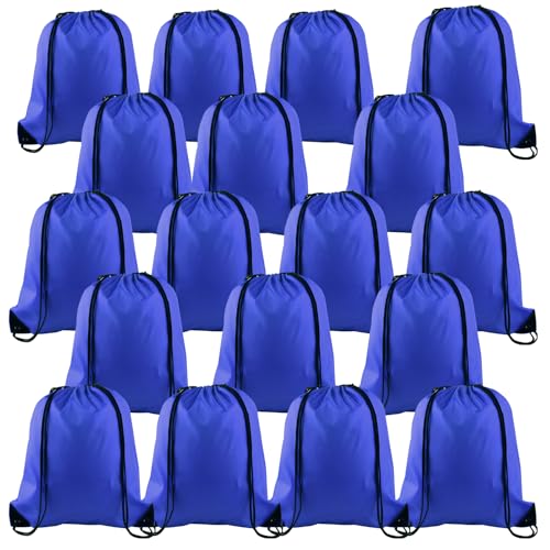 Image of KUUQA 20Pcs Blue Drawstring Backpack Bag Bulk