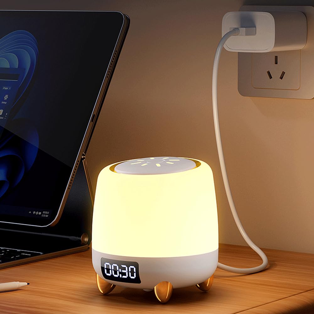 Longe Portable Conception Veilleuse à Gradation Infinie avec télécommande et réveil Lueur Lampe de Soins pour Les Yeux de Salon Chambre Nursery
