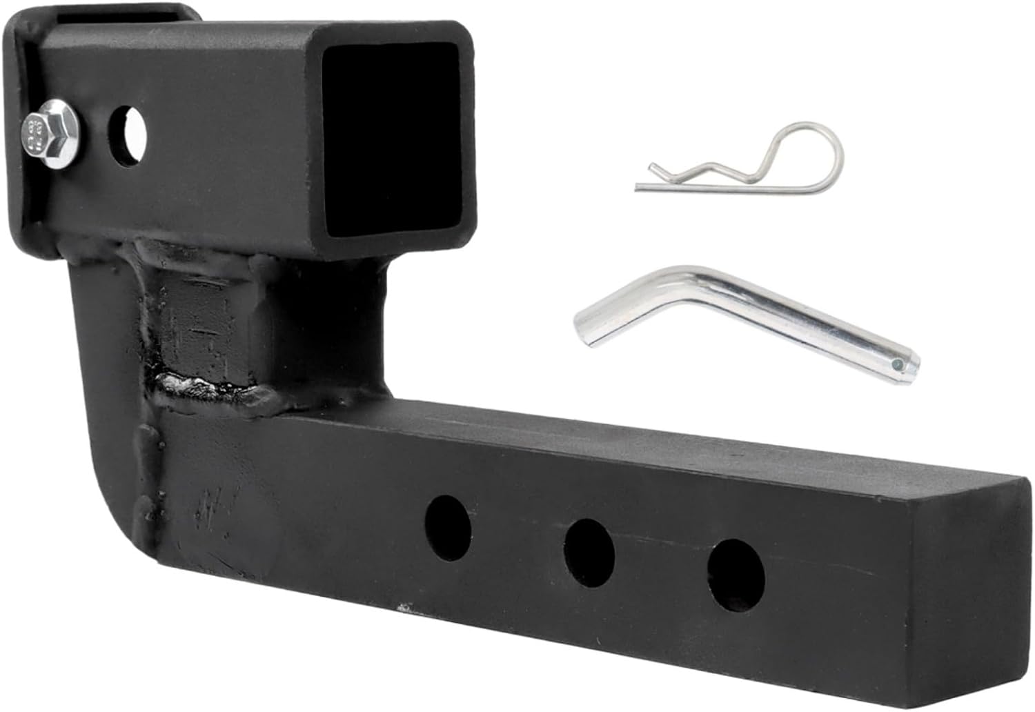 Silscvtt 2 Inch Receiver Adjustable Trailer Hitch Extension 4 Inch Rise or Drop 2 Inch Solid Shank 7500lbs Capacity with 5/8 Hitch Pin