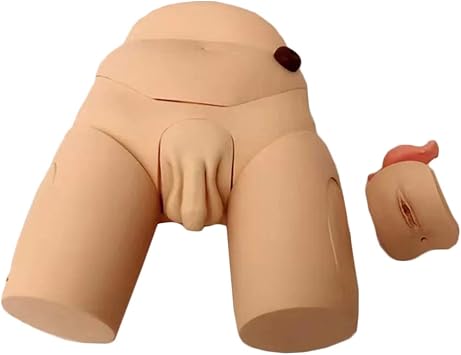 Manikin Teaching Model - Male/Female Catheterization Training Simulator - Mannequin Male and Female Interchangeable Catheterization Model for Nurse Teaching
