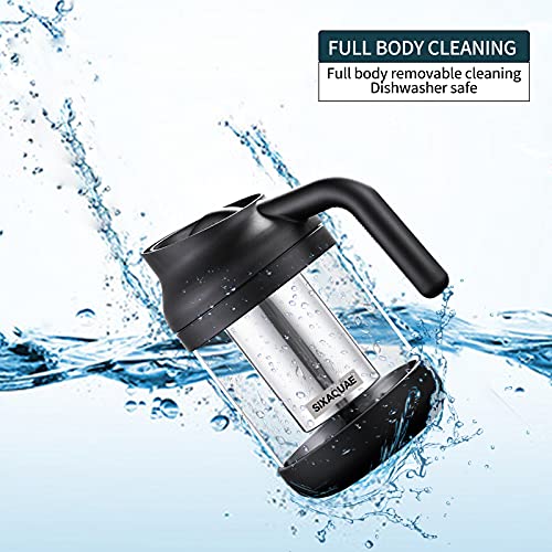 Sixaquae Cold Brew Coffee Maker Stainless Steel Strainer Large,Durable Iced Coffee Maker Cold Brew Pitcher,Dishwasher Safe 38 Oz Iced Tea Maker #TOP2