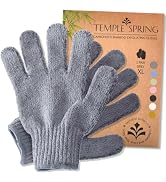 Temple Spring Exfoliating Gloves - Rayon Bamboo Bath/Shower Gloves, Bath Gloves for Shower Exfoli...