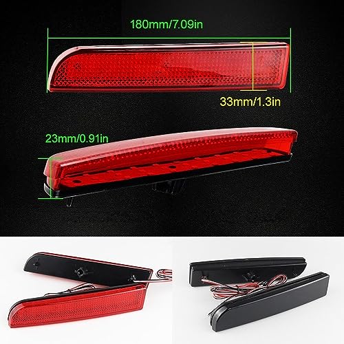 2 luces de freno traseras Mitsubishi Lancer Evolution X parachoques negro 6