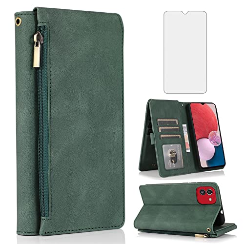 Funda para Samsung Galaxy A03 Asuwish de cuero con tarjetero retro y protector
