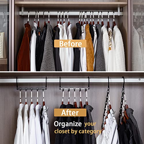 Timirog Closet Organizers And Storage - 10 Pack Space Saving Hangers Magic Hangers Wardrobe Clothes Organization, Apartment College Dorm Room Essentials, Baby Kids Space Saver Hanger Plastic Black #TOP3
