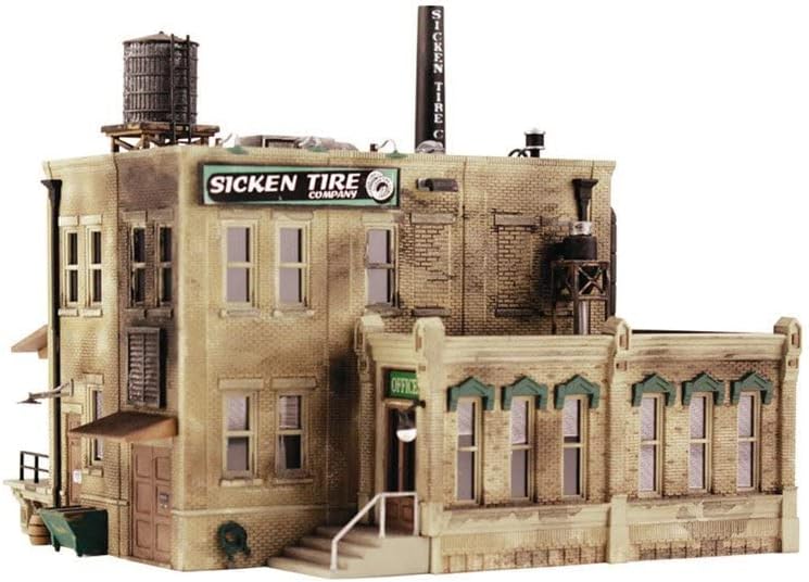 Pre-Fab Building Sicken Tire Company N Scale Woodland Scenics