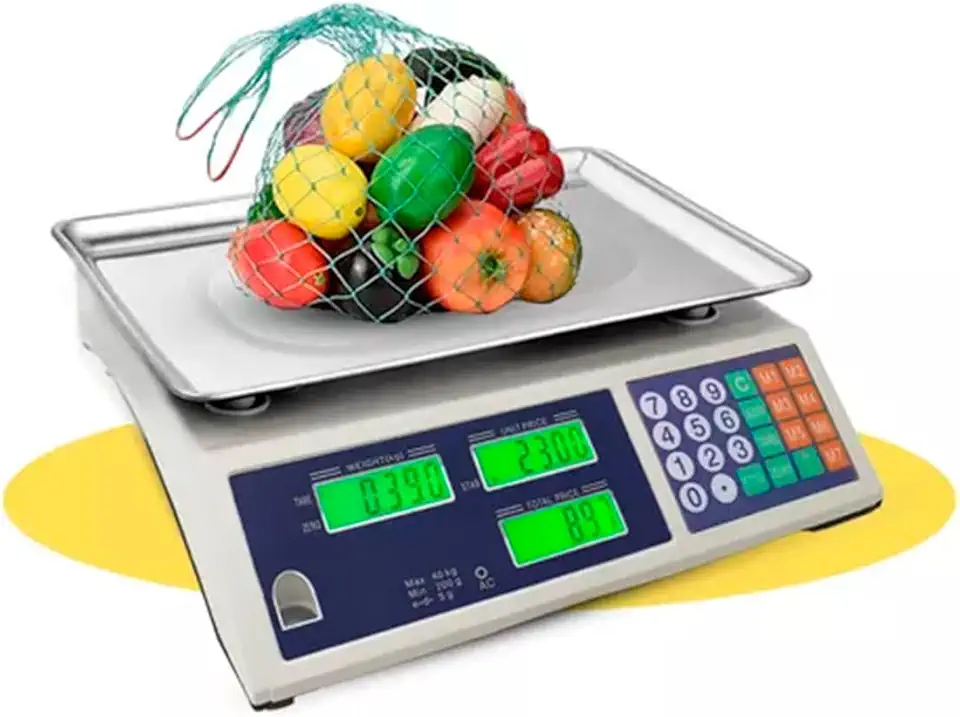 Balança Digital Comercial TechnoLar 40kg, Bivolt 110/220V, Display LCD, Alta Precisão, Aço Inoxidável – Branca