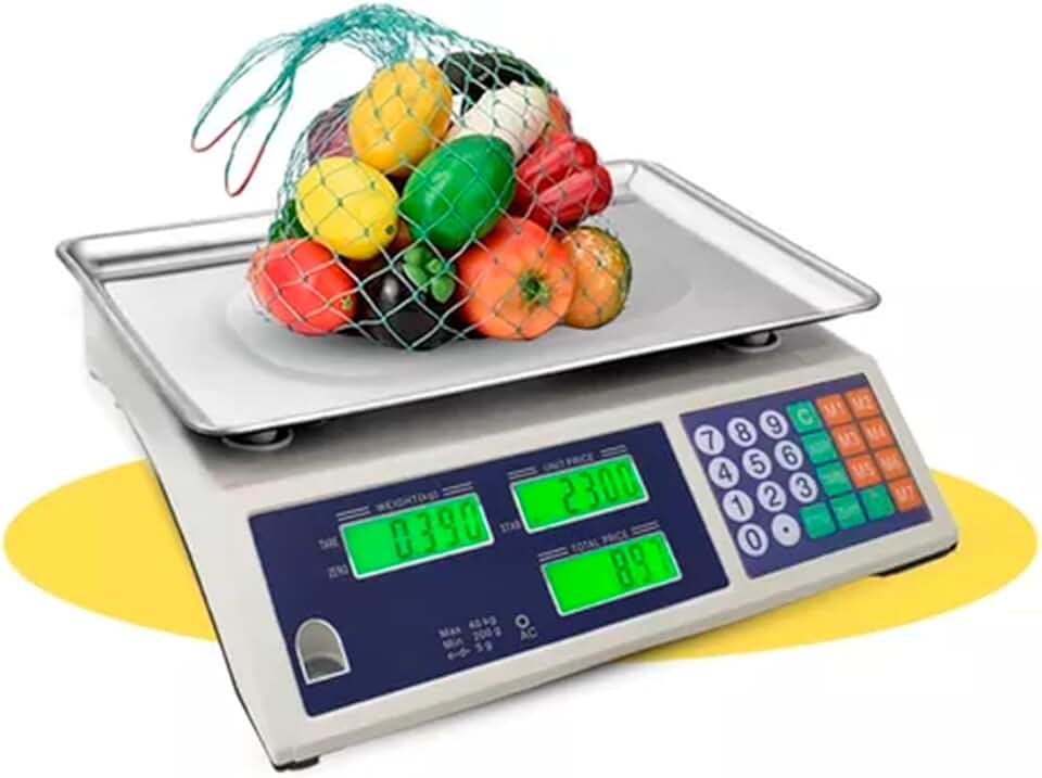 Balança Digital Comercial TechnoLar 40kg, Bivolt 110/220V, Display LCD, Alta Precisão, Aço Inoxidável – Branca