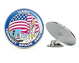 NYC Jewelers Round Kennedy Space Center Logo (NASA Seal fl Florida) Metal 0.75" Lapel Hat Pin Tie Tack Pinback