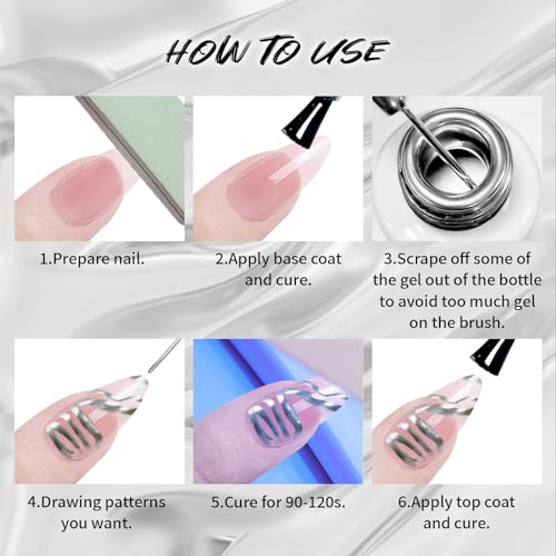 Gel esmalte metálico super brillante plata y bronce 2x12ml miniatura 6