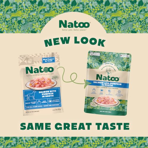Image of NATOO Dog Food Topper, Salmon with Pumpkin, Case of 20, 3 oz Each | For Picky Eaters, Wet Meal Topper for Dry Food, For Dogs & Puppies, Limited Ingredient, Dog Treat