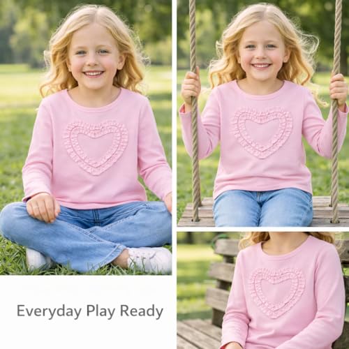 Image of Girls' Heart-Shaped Long Sleeve T-Shirt