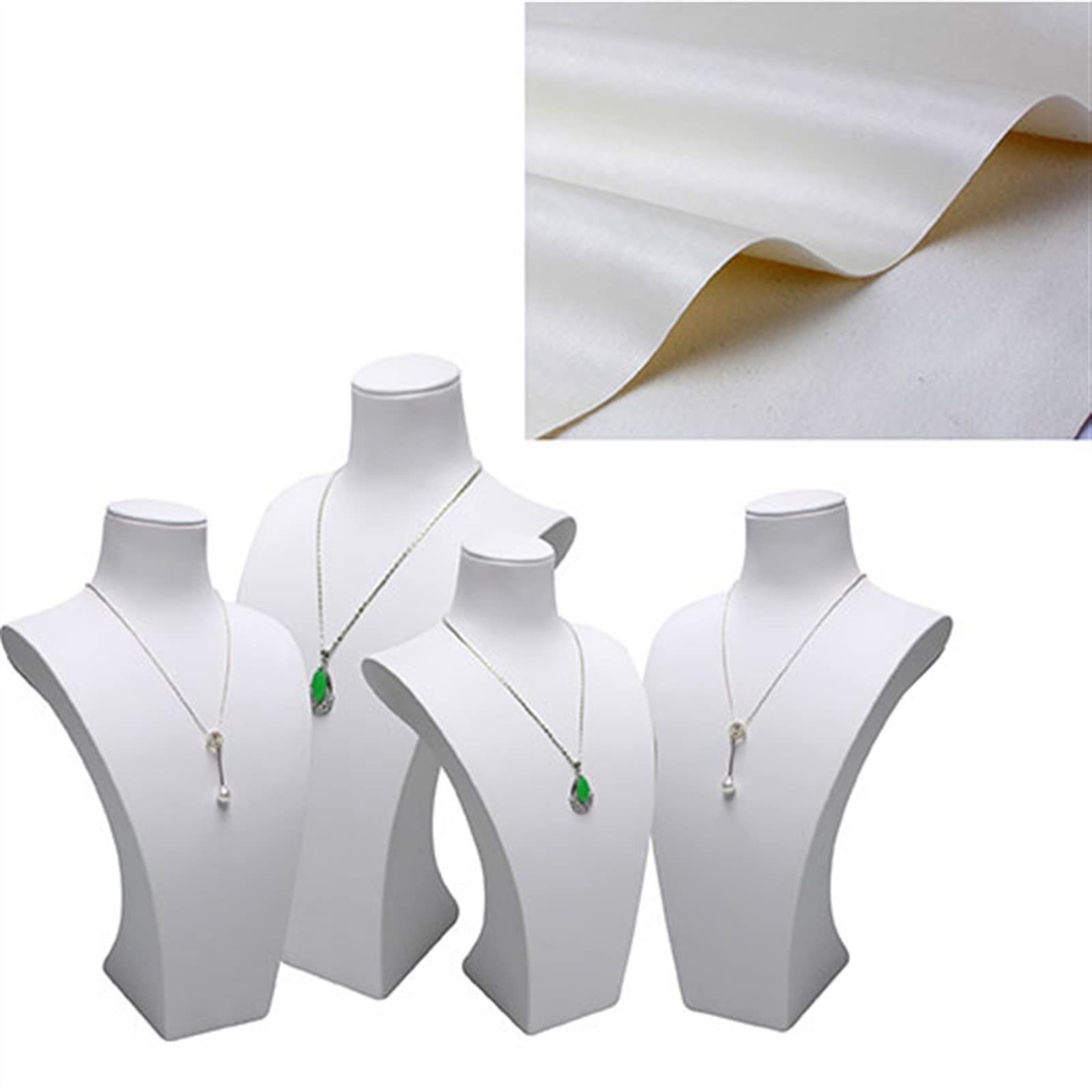 Support pour organisateur de bijoux Bijoux en cuir blanc buste collier présentoir salon professionnel porte-bijoux collier affichage buste 3D collier organisateur bijoux présentoir Collier Présentoir(