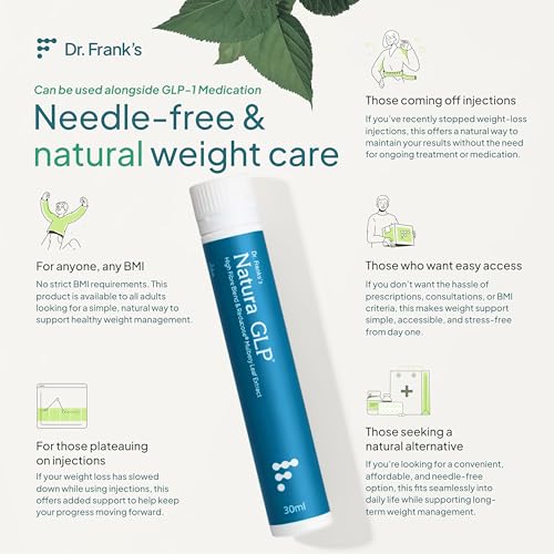 Dr Frank’S Natura Glp Natural Weight Loss Supplements | 60 Tablets + Drink Mix | Plant-Based GLP-1 Support Supplement | GLP1 Appetite Suppressants For Men & Women | Yerba Mate, Euglena, Reducose - 7