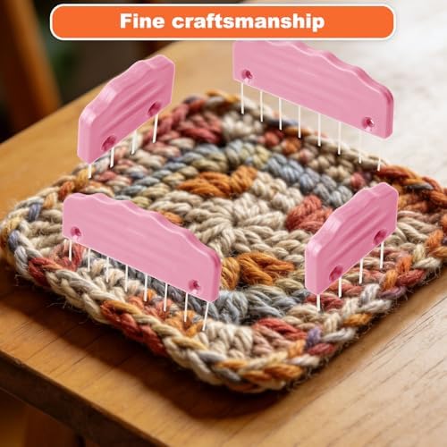 20pcs Knit Blocking Pin, Large & Small Knitting Blocking Combs for Crochet Needlepoint Blockers Board Mats for Sewing Picks Kit Lace Needlework Supplies Projects Tools Accessories (Pink, Light Blue) - 4