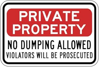 STOPSignsAndMore - Private Property No Dumping Allowed Sign - 18x12 - Reflective | Rust Free Aluminum