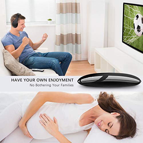 Jelly Comb Cuffie TV wireless Ottico auricolare stereo ricaricabile con trasmettitore per TV/televisione/PC/radio/telefono, 100 piedi, connessione ottica, 3,5 mm AUX, uscita audio RCA