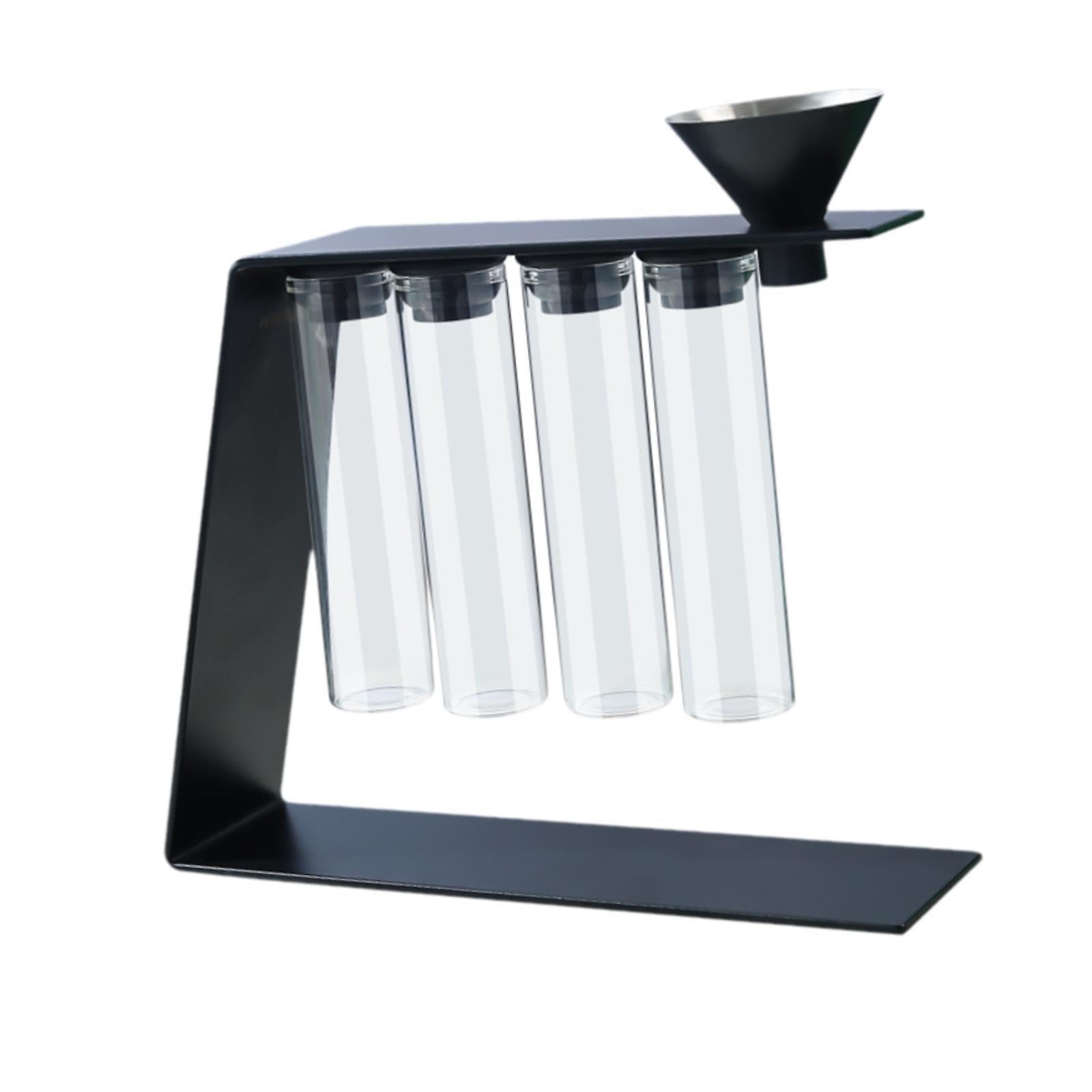 Cuchara coladora de malla, tubos monodosis for almacenar granos café con soporte y embudo, recipientes vidrio for, for, mini frascos for té especias, frasco 4