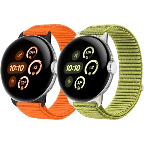 Hgsxst Nylon Loop Sport Straps Compatible with Google Pixel Watch 4/3/2/1 45mm 41mm Strap Upgraded All-Steel Connector Soft Breathable Braided Replacement Straps for Women Men