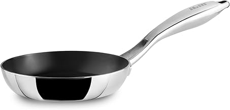 IBILI - Triply 14 cm three-layer frying pan, stainless steel, suitable for induction, non-stick PFOA free