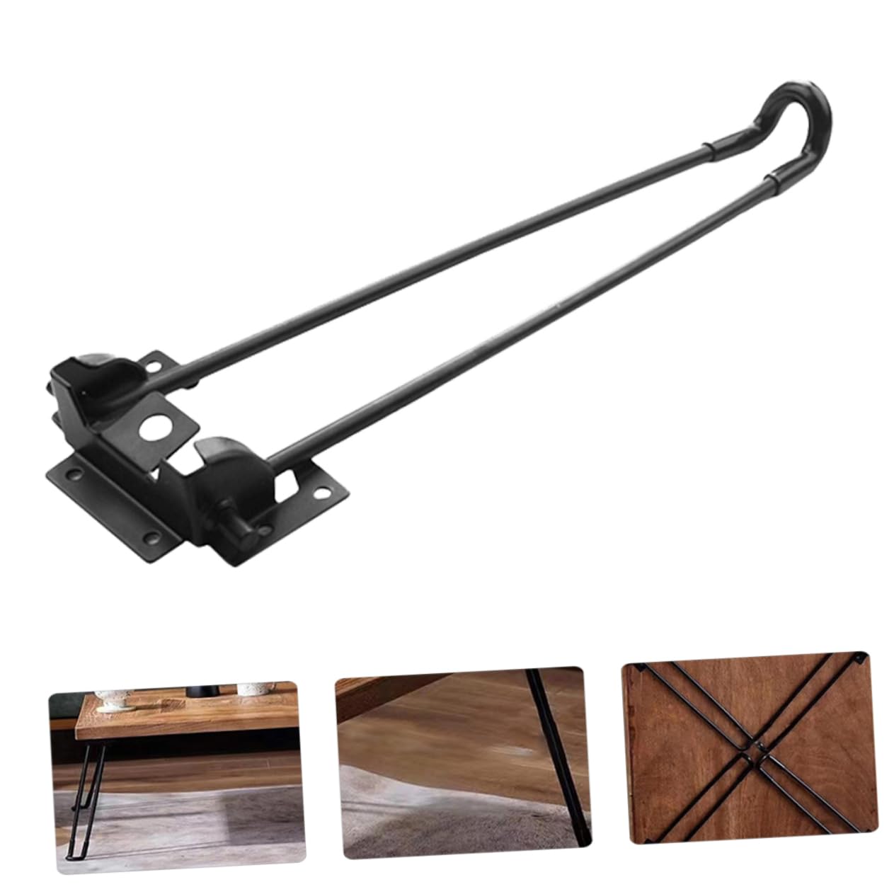 Hemobllo 4 Stück Schreibtischbein aus Eisen Klappbare Haarnadelbeine für Couchtisch und Küchentischbeine Starke und Zuverlässige Metallbeine für Aufklappbarer Tisch Schwarz