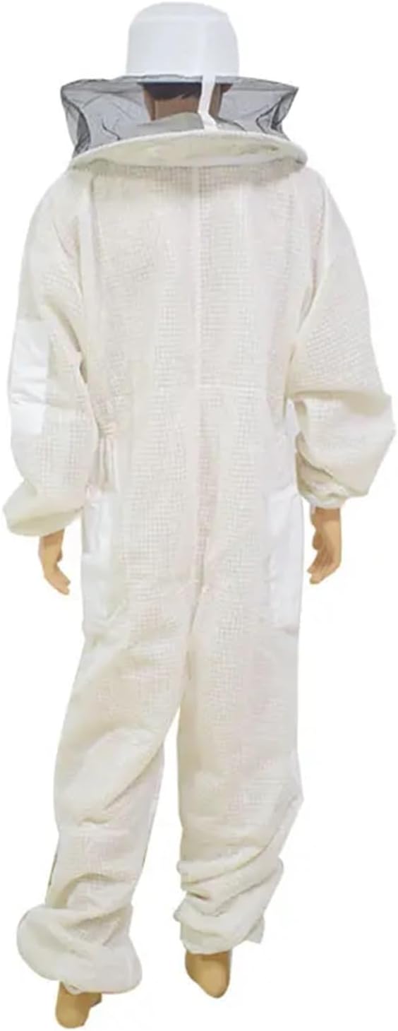 Beekeeping Supplies, Three-Layer Breathable Beekeeping Suit with Round Face Mask, Professal Clothing, Honeybee Costume(Large)