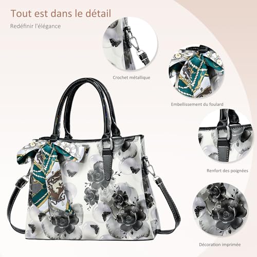 Sac epaule en PU cuir multipoches et grand sac de shopping pour femme - 5