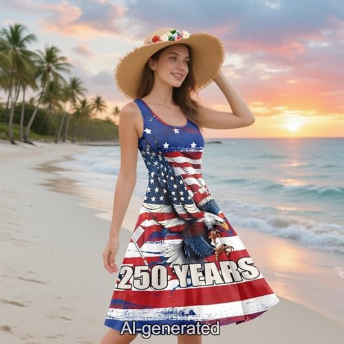 Image of Dreaweet Casual Sleeveless Dresses for Women Girls, Round Neck Tank Dresses with Pockets Summer Sundress Size XS-4XL