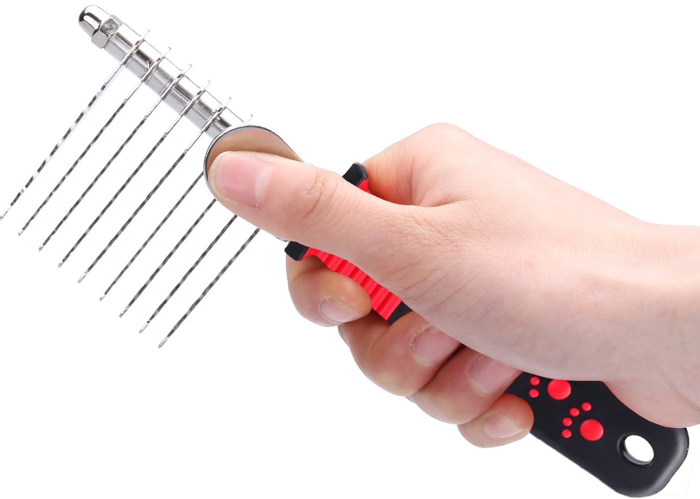 qumy Dematting Dog Kamm Rake Kamm Trimmer Edelstahl Fellpflege Kamm entfernen Dead, mattierte oder Knoten Haar