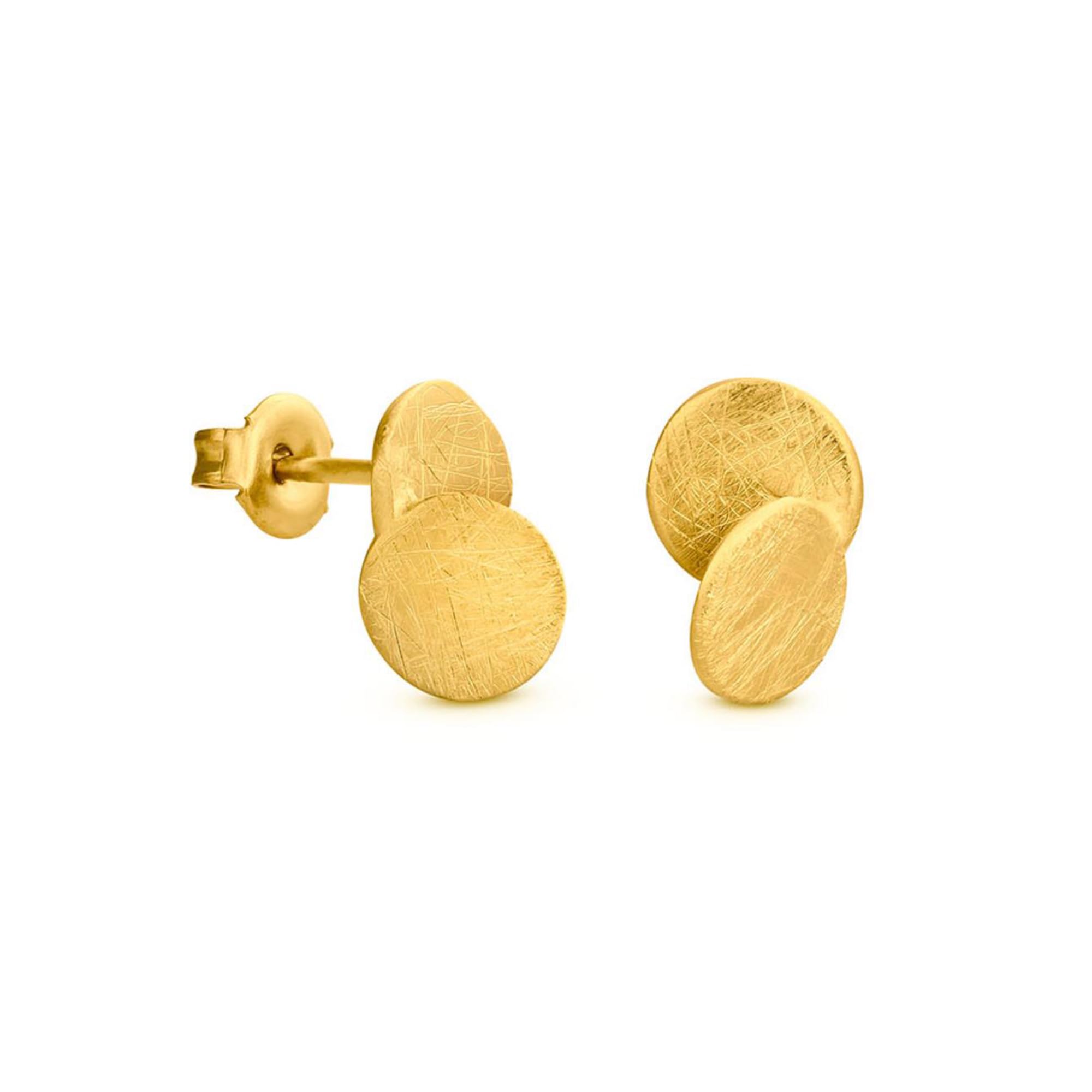 ORECCHINI ARAI IN ORO | Disegnato da Sara Domenech | Collezione Arai | Orecchini a cerchio medi in metallo placcato oro