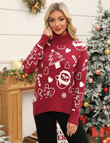 Image of Zeagoo Women's Turtleneck Sweater 2026 Fall Winter Chunky Knitted Pullover | High Low Hem Trendy Basic Jumper Top, Long Sleeve Casual Knit Pullover 2026, Fall Fashion Outfits, Winter Clothing for Women