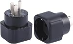 Europe to US/Canada/Mexico Plug Adapter, EU Schuko Type C/E/F Plug Fit to USA/Canada Socket, European/Germany/French Plug to USA Travel Plug Converter (1 Piece)