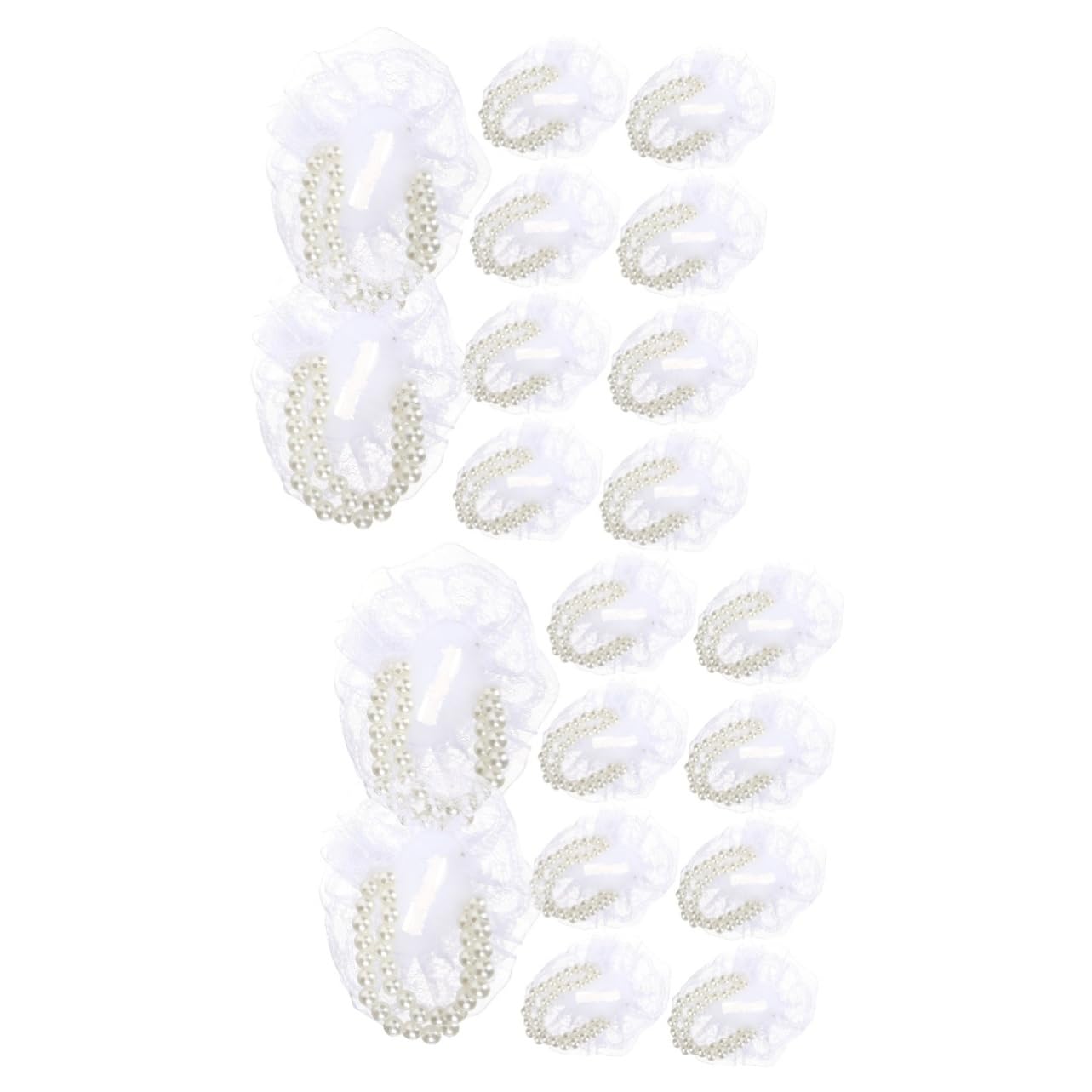 LALAFINA 2sets Pearl Corsage Wristlet Pearl Bracelet Wrist Corsage Bands Wedding Accessories 12pcs*2
