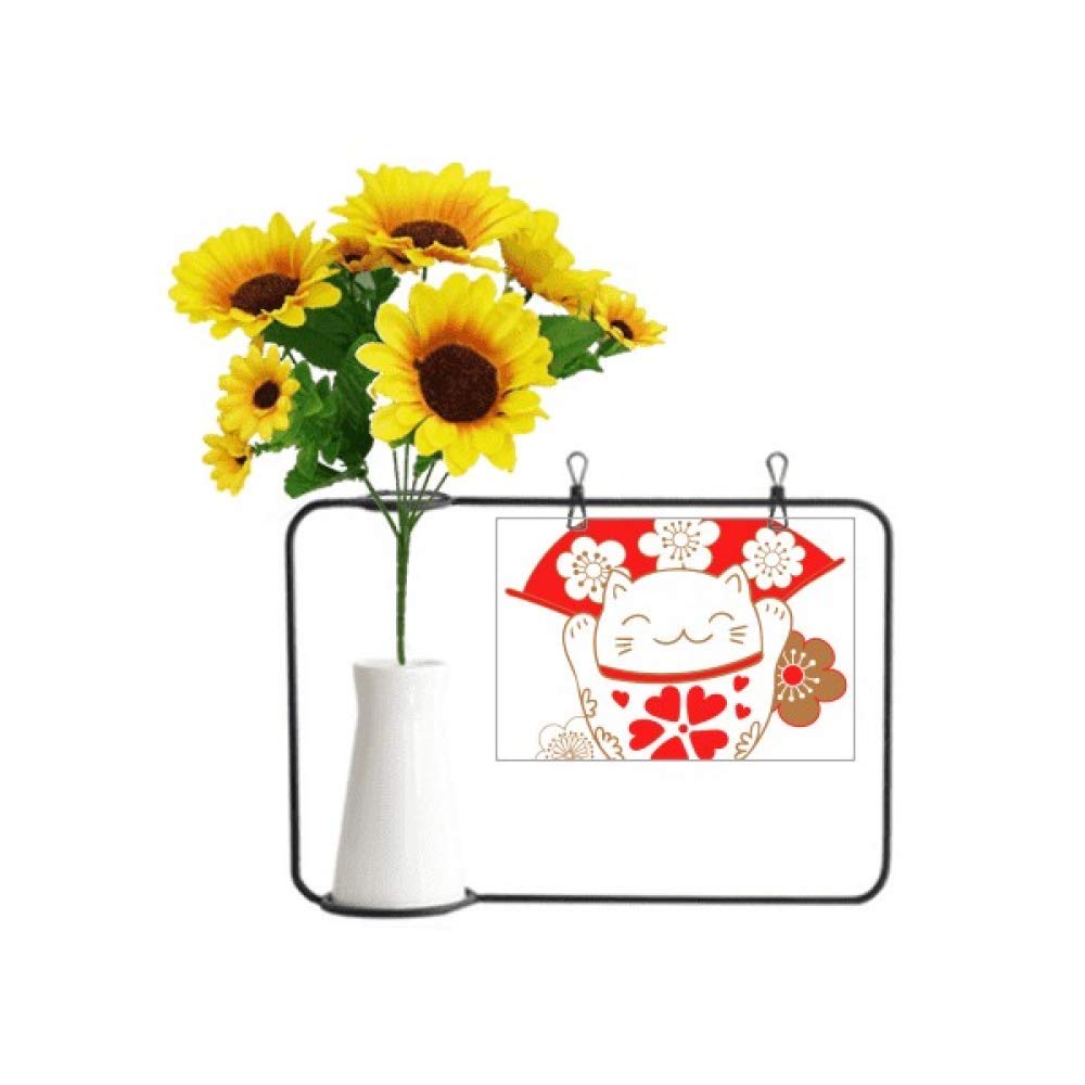 Carte chat porte-bonheur japonais l'accessoire cadeau cherry blossoms