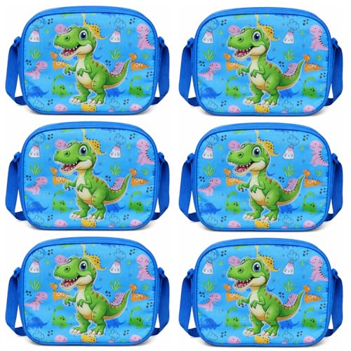Image of Asera Birthday Return Gifts Sling Bag /Picnic Bag Cartoon Theme Bags for Kids (Dinosaur Blue 6 Pcs)