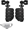 FOVPLUE 1,1.25Highway Footpegs, Adjustable Highway Peg w 3-Piece Clamp for Harley Touring Softail Dyna Sportster models w25mm-32mm Engine GuardTubing,Black#2