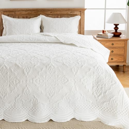 meadow park Embroidered Quilt Set Queen Size - 3...