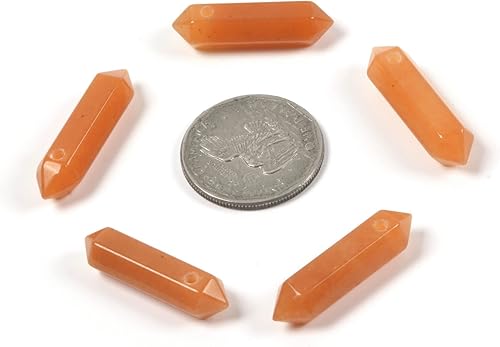 Miniatura 3 de Aventurina naranja de 1.260 in de piedra preciosa natural hexagonal para hacer joyas, cuentas de curación de reiki de chakras puntiagudas de cristal