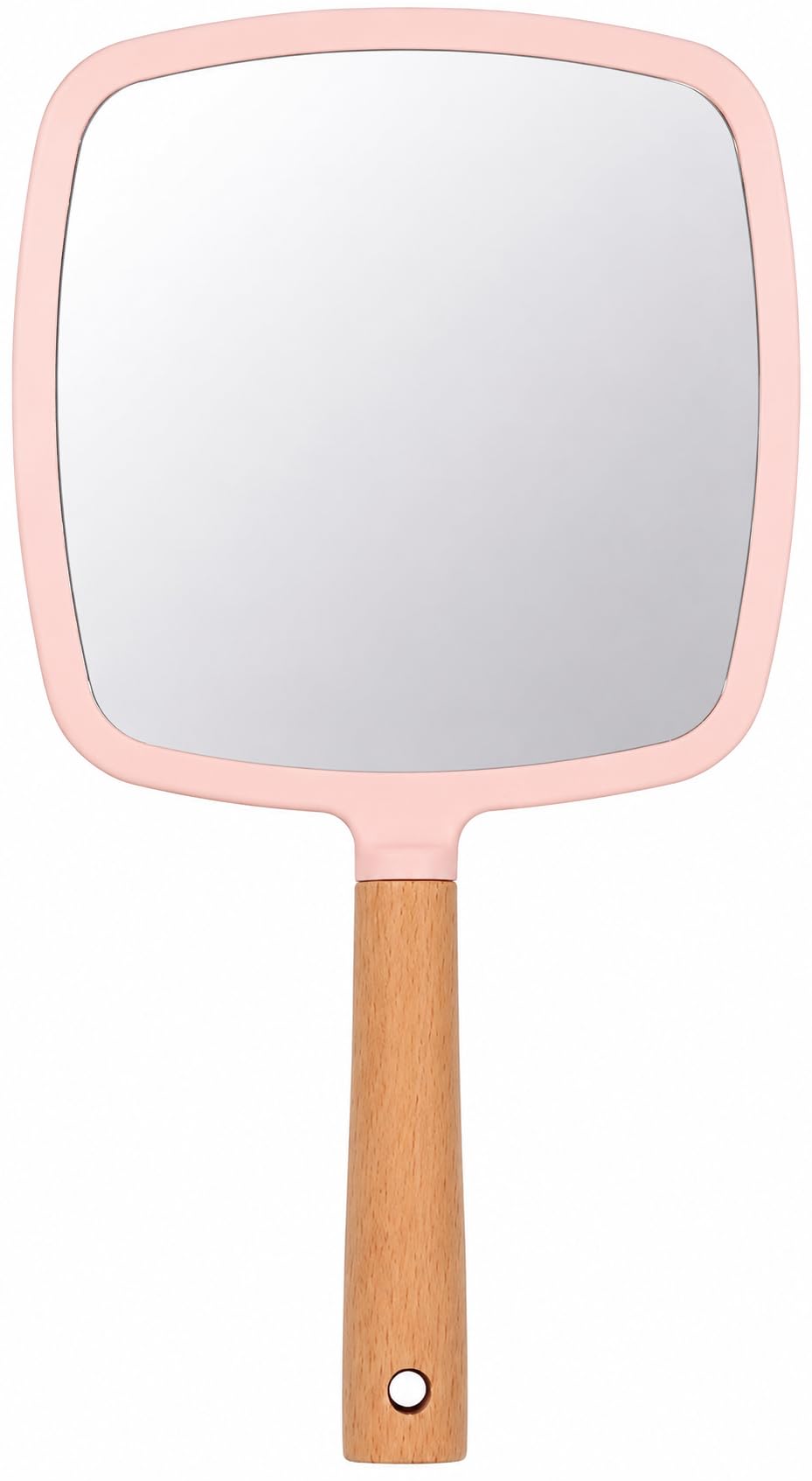 Wood Handle Mirror Square 25×13 cm | Portable HD Grooming & Makeup Mirror | Eco‑Friendly Plastic Frame | Travel & Shaving Handy Mirror (1, Square)-image-9