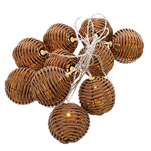 Cabilock Guirlande Lumineuse LED Décorative 200Cm Imitation Rotin À Piles 50 Lampes pour Décoration Intérieure Ambiance Romantique Fête Mariage