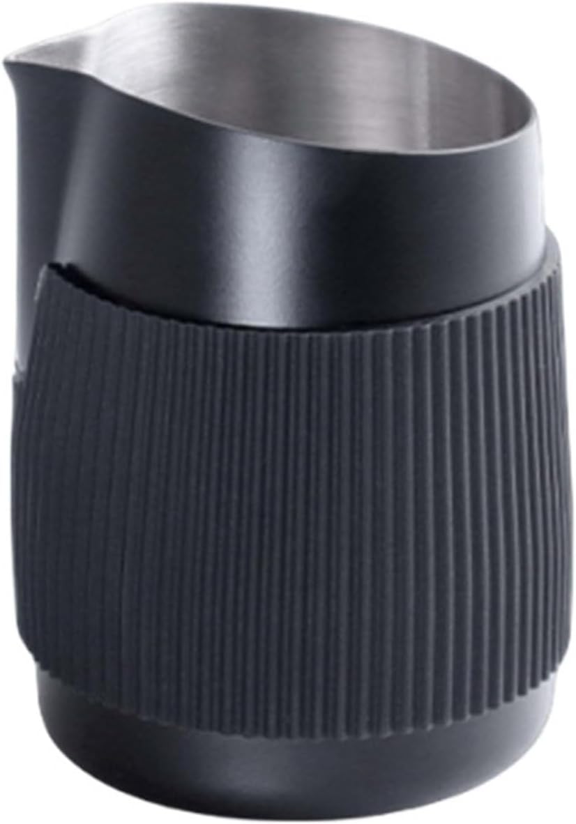 420ml Milk Frothing Pitcher,Latte Cup,Coffee with Anti-Scald Black Silicone Sleeve,Cappuccino Foam Frother Jug