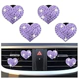4PCS Heart-Shaped Car Vent Clips with Rhinestone,Bling Air Vent Clips Car...