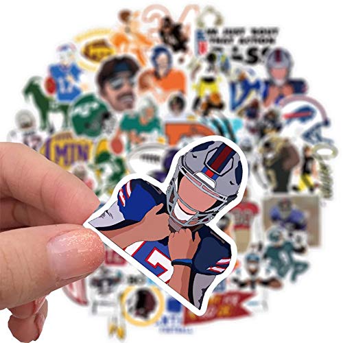 American Football Stickers | 50 Pcs Football Waterproof Vinyl Stickers for Water Bottles Bicycle Laptop Refrigerator Luggage Computer Mobile Phone Skateboard Bike Decals - Thumbnail 6